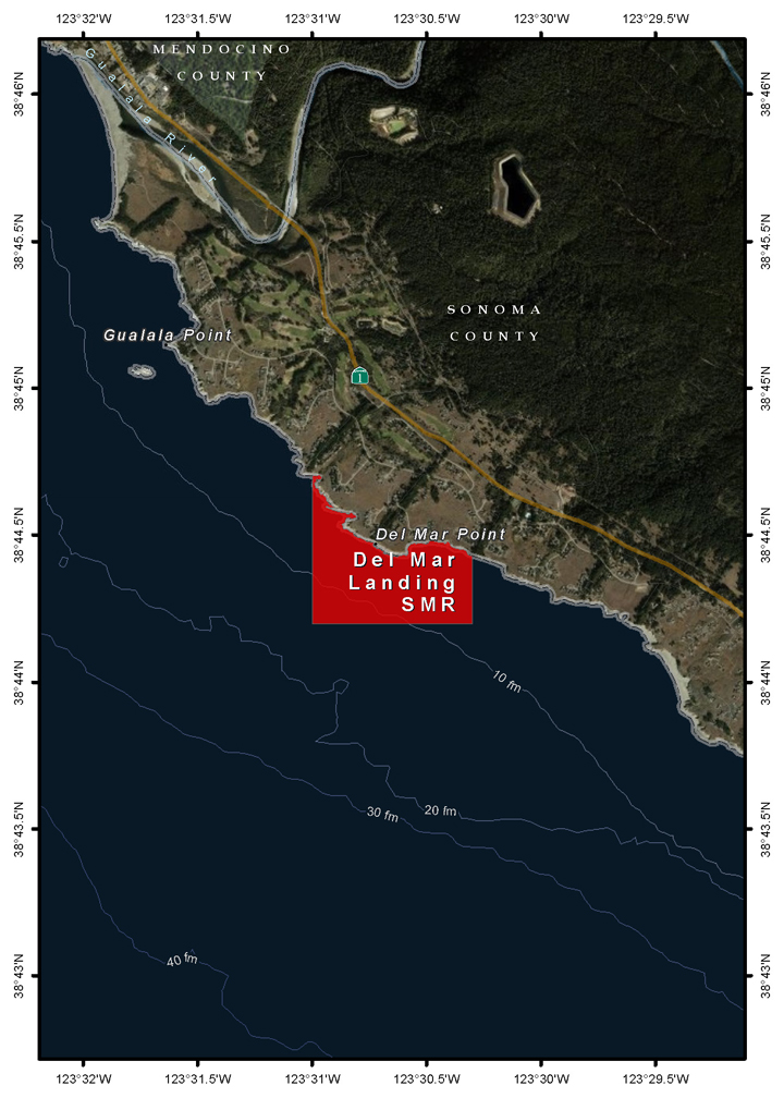 Map of Del Mar Landing State Marine Reserve - click to enlarge in new tab
